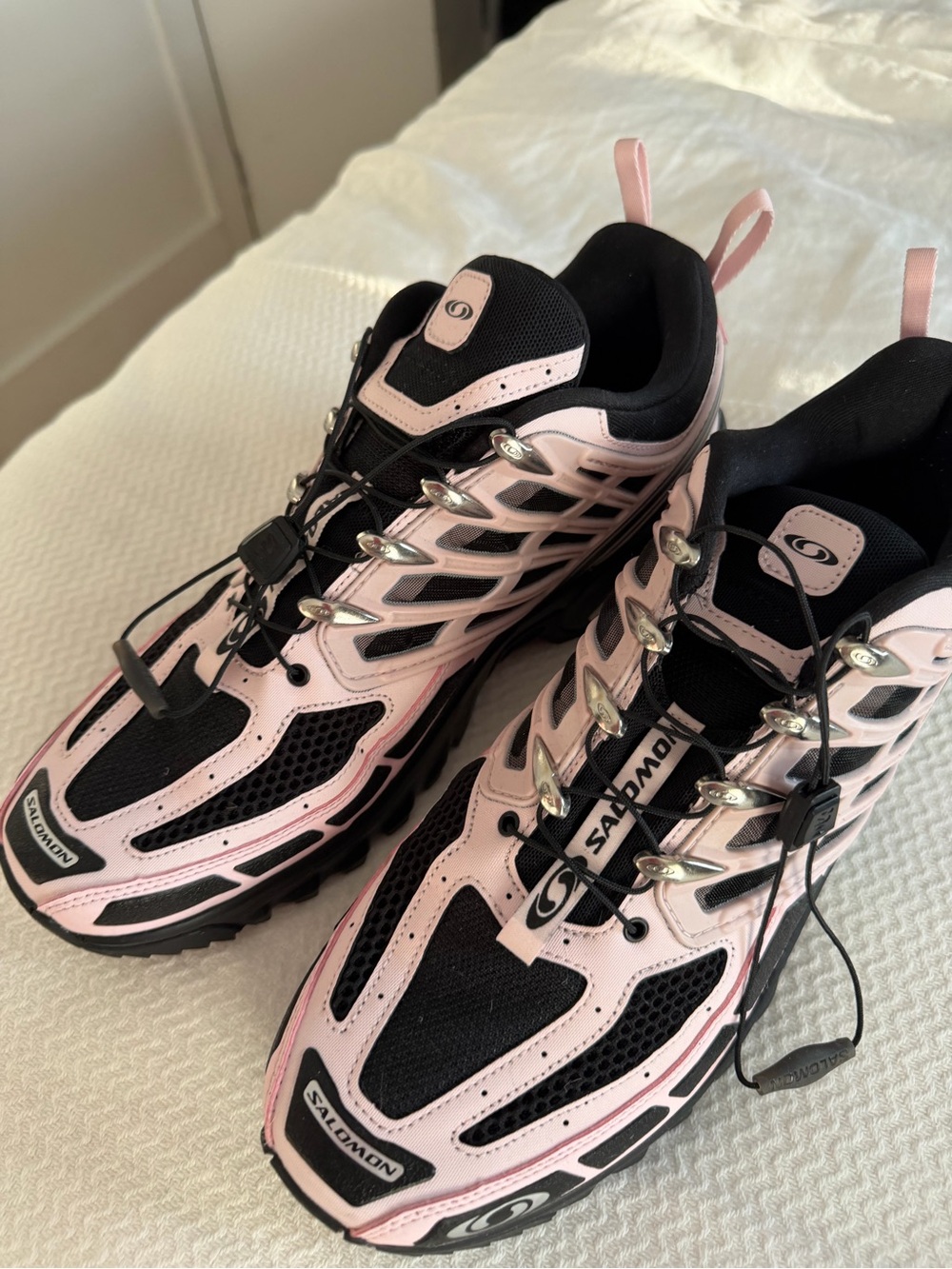Salomon ACS Pro Pink Black Silver Trail Sneakers with Quick-Lace System